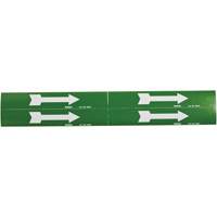 Arrow Pipe Markers, Self-Adhesive, 1-1/8" H x 7" W, White on Green SI733 | Rideout Tool & Machine Inc.