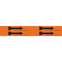 Arrow Pipe Markers, Self-Adhesive, 1-1/8" H x 7" W, Black on Orange SI734 | Rideout Tool & Machine Inc.
