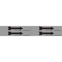 Arrow Pipe Marker, Self-Adhesive, 1-1/8" H x 7" W, Black on Aluminum SI736 | Rideout Tool & Machine Inc.