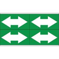 Dual Direction Arrow Pipe Markers, Self-Adhesive, 1-1/8" H x 7" W, White on Green SI739 | Rideout Tool & Machine Inc.