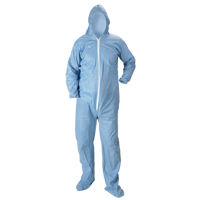 Pyrolon<sup>®</sup> Plus 2 FR Hooded Coveralls With Boots, Small, Blue, FR Treated Fabric SN353 | Rideout Tool & Machine Inc.