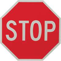 Double-Sided "Stop/Slow" Traffic Control Sign, 18" x 18", Aluminum, English SO101 | Rideout Tool & Machine Inc.