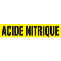 "Acide Nitrique" Pipe Markers, Self-Adhesive, 2-1/2" H x 12" W, Black on Yellow SQ302 | Rideout Tool & Machine Inc.