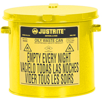 Oily Waste Cans, FM Approved/UL Listed, 2 US gal., Yellow SR361 | Rideout Tool & Machine Inc.