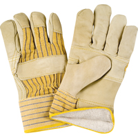 Winter-Lined Patch-Palm Fitters Gloves, Large, Grain Cowhide Palm, Cotton Fleece Inner Lining SR521 | Rideout Tool & Machine Inc.