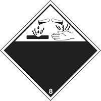 Plaque-&eacute;tiquette TMD mati&egrave;res corrisives, Plastique Rideout Tool & Machine Inc.