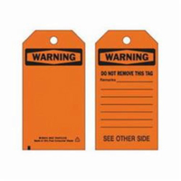 Self-Laminating Safety Tags, Polyester, 3" W x 5-3/4" H, English SX349 | Rideout Tool & Machine Inc.