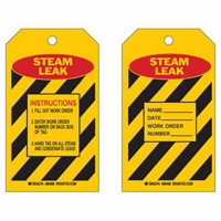 "Steam Leak" Inspection Tags, Polyester, 4" W x 7" H, English SX419 | Rideout Tool & Machine Inc.