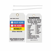 Right-To-Know Tags, Polyester, 3" W x 5-3/4" H, English SX819 | Rideout Tool & Machine Inc.