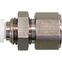 Topfit Female Threaded Bulkhead Connector Fitter, 1/4" Dia, Polymer Rideout Tool & Machine Inc.