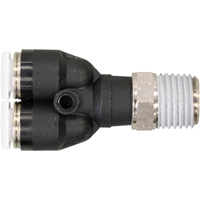 Topfit Male Threaded Y-Connector Fitting, 1/4" Dia, Polymer Rideout Tool & Machine Inc.