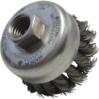 Knotted Wire Wheel Cup Brushes, 2-3/4" Dia. x 5/8"-11 Arbor NU445 | Rideout Tool & Machine Inc.