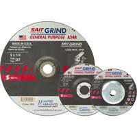 A24R Long Life Grinding Wheel, 4-1/2" x 1/4", 7/8" Arbor, Aluminum Oxide, Type 27 Rideout Tool & Machine Inc.