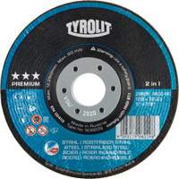 Rondeller Depressed Centre Grinding Wheel, 4-1/2", 36 Grit, 7/8", 13300 RPM, Type 29 TCT378 | Rideout Tool & Machine Inc.