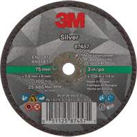 Silver Cut-Off Wheel, 3" x 0.04", 1/4"-28 Arbor, Type 1, Ceramic, 25645 RPM TCT838 | Rideout Tool & Machine Inc.