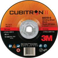 Cubitron™ II Quick Change Depressed Centre Grinding Wheel, 6" x 1/4", 5/8"-11 Arbor, Type 27, Ceramic TCT853 | Rideout Tool & Machine Inc.