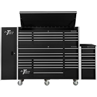 RX Series Side Cabinet, 3 Drawers, 19" W x 25" D x 61" H, Black TEQ493 | Rideout Tool & Machine Inc.