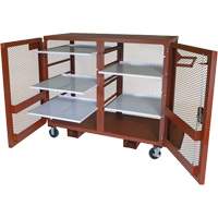 Mobile Mesh Cabinet, Steel, 49 Cubic Feet, Red Rideout Tool & Machine Inc.