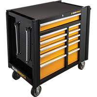 Powered Tool Cart, 11 Drawers, 42-1/2" W x 24-7/16" D x 41" H, Black/Orange Rideout Tool & Machine Inc.
