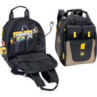 Sac &agrave; dos avec prises de recharge pour appareils &eacute;lectroniques, 15" lo x 10-1/2" la, Noir, Polyester Rideout Tool & Machine Inc.