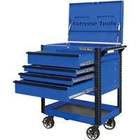 EX Deluxe Series Tool Cart, 4 Drawers, 22-7/8" L x 33" W x 44-1/4" H, Blue TER031 | Rideout Tool & Machine Inc.