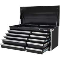 Industrial Tool Chest, 41" W, 10 Drawers, Black Rideout Tool & Machine Inc.