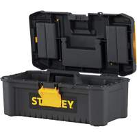 Essential&reg; Tool Box with Tray, 12-1/2" W x 7-3/8" D x 5-1/8" H, Black/Yellow Rideout Tool & Machine Inc.