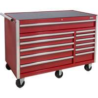 Industrial Tool Cart, 12 Drawers, 56" W x 24-1/2" D x 38-1/8" H, Red TER103 | Rideout Tool & Machine Inc.