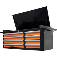 Coffre supérieur, 42" la, 8 tiroirs, Noir/Orange TER177 | Rideout Tool & Machine Inc.