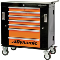 Roller Cabinet, 8 Drawers, 36" W x 18" D x 39-1/4" H, Black/Orange Rideout Tool & Machine Inc.