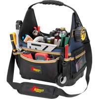 Porte-outils &eacute;lectrique/CHVAC &agrave; base moul&eacute;e, Polyester balistique, 20 pochettes, Noir/Bleu Rideout Tool & Machine Inc.