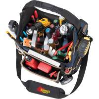Porte-outils &eacute;lectrique/CHVAC &agrave; base moul&eacute;e, Polyester balistique, 20 pochettes, Noir/Bleu Rideout Tool & Machine Inc.
