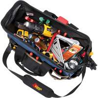 Sac &agrave; outils fourre-tout Big-Mouth &agrave; base moul&eacute;e, Polyester balistique, 23 pochettes, Noir/Bleu Rideout Tool & Machine Inc.