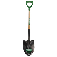 Round-Point Shovel, Tempered Steel Blade, Wood, D-Grip Handle Rideout Tool & Machine Inc.