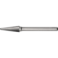 Solid Carbide Burrs - Taper Shape Radius End 14°, 1/8" Shank Rideout Tool & Machine Inc.