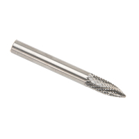 Solid Carbide Burrs - Tree Shape Pointed End, SG-1, 1/4" Dia., 1/8" Shank Rideout Tool & Machine Inc.