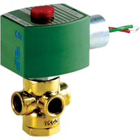 3-Way Direct Acting Universal Solenoid Valves, 1/8" Pipe, 175 PSI TLY553 | Rideout Tool & Machine Inc.