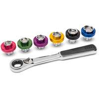 Jeu de douilles m&eacute;triques magn&eacute;tiques &agrave; 6 pans pour bouchon de vidange d'huile, 7 Morceaux, Prise de 3/8" Rideout Tool & Machine Inc.