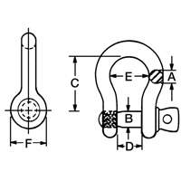 Anchor Shackle, 1/4", Screw Pin, Hot Dip Galvanized TTB835 | Rideout Tool & Machine Inc.