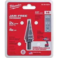 #4 Step Drill Bit, 3/16" - 7/8" , 1/16" Increments, High Speed Steel Rideout Tool & Machine Inc.