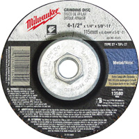 Grinding Wheel, 4-1/2" x 1/8", 5/8"-11 Arbor, Aluminum Oxide, Type 27 Rideout Tool & Machine Inc.
