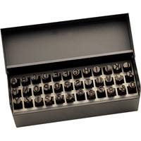Jeu de lettres et num&eacute;ros pour estampage &agrave; la main, 36 morceaux Rideout Tool & Machine Inc.