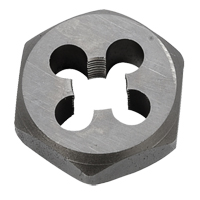 Hex Rethreading Die Nut, 1"/1-1/16" Dia., 1/8"-27 Thread, Carbon Steel/Chromium Steel Rideout Tool & Machine Inc.