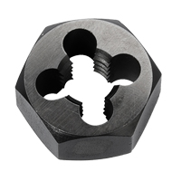 Hex Rethreading Die Nut, 1"/1-1/4" Dia., 1/4"-18 Thread, Carbon Steel/Chromium Steel Rideout Tool & Machine Inc.