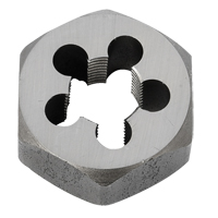 Hex Rethreading Die Nut, 1"/1-1/16" Dia., 3/8"-18 Thread, Carbon Steel/Chromium Steel Rideout Tool & Machine Inc.
