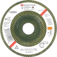 Green Corps™ Depressed Centre Wheel, 4-1/2" x 1/4", 7/8" arbor, Ceramic, Type 27 UAE291 | Rideout Tool & Machine Inc.
