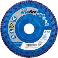 BlueFire™ R884P Coarse Grit Flap Disc, 5" x 7/8", Type 27, 60 Grit, Zirconia Alumina UAJ184 | Rideout Tool & Machine Inc.