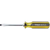 100 PLUS&reg; Standard Slotted Tip Screwdriver, 1/4" Tip, Square, 8-3/16" L, Plastic Handle Rideout Tool & Machine Inc.