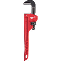 Pipe Wrench, 1-1/2" Jaw Capacity, 10" Long, Powder Coated Finish, Ergonomic Handle Rideout Tool & Machine Inc.