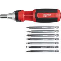 9-in-1 Square Drive Ratcheting Multi-bit Driver, 9-1/10" L, Cushion Grip Handle UAL163 | Rideout Tool & Machine Inc.